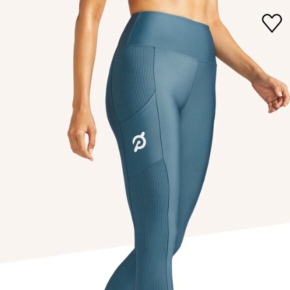 Pelton Leggings Athletic High Rise Show Up Pocket Teal Blue size Medium - Picture 2 of 16